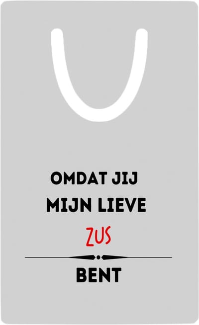 Hacebo® - omdat jij mijn lieve zus bent metalen boekenlegger - Zus - de liefste zus - verjaardag - cadeautje voor zus - kado - geschenk Bladwijzer boekenleggers - 7.6 cm x 5cm
