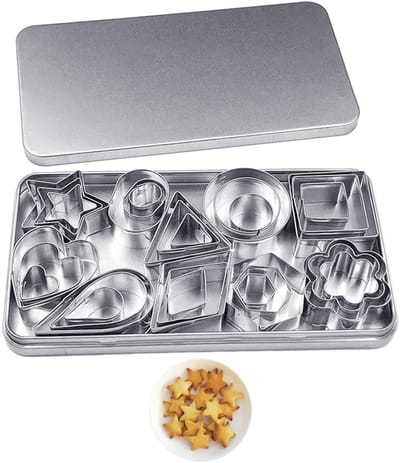 Allecto - koekjesuitsteekvormpjes - 30-delige set - roestvrij staal - anti-aanbaklaag - bakaccessoires - ideaal voor het maken van koekjes - geschi...