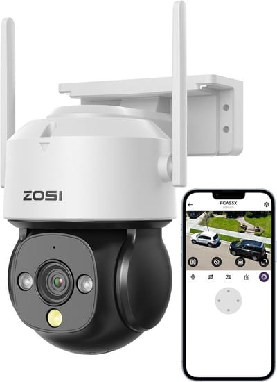 4MP Buiten WiFi Beveiligingscamera Pan-Tilt met Nachtzicht en AI Detectie