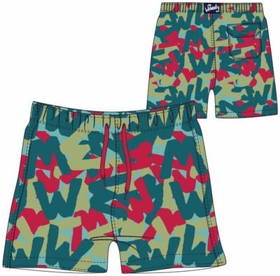 Woody zwembroek jongens/heren – groen logo all-over print – 181-1-ZWW-W/993 – maat S