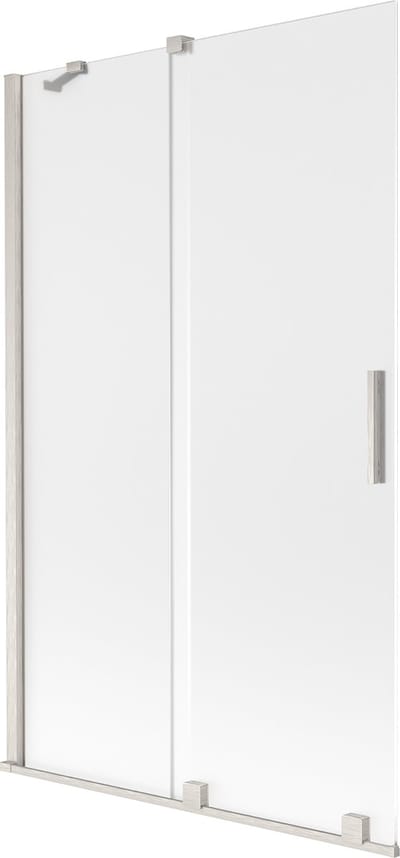 Mexen Velar badwandparavent 2-delig schuifbaar 110 x 150 cm, ijs, geborsteld nikkel - 896-110-000-31-97