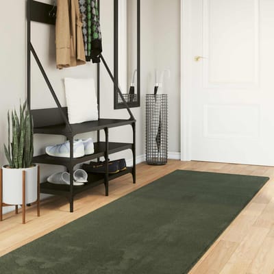vidaXL - Middelpolig - zacht - en - wasbaar - tapijt - HUARTE - Bosgroen - 300 - x - 80 - cm