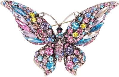 Meisjes Grote Kristal Veiligheid Vlinder Broches Pins Dame Bruiloft Regenboog Aansnijdt Sieraden Decoratieve Broches Pins