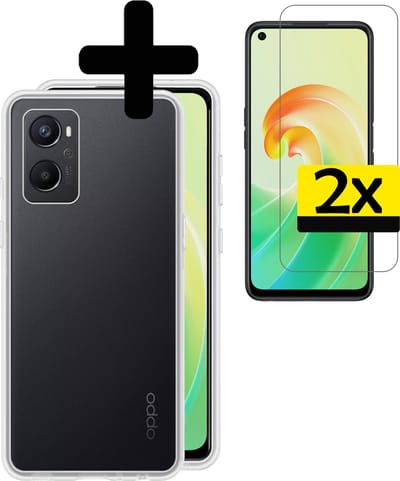 Hoesje - Met 2x Screenprotector - Geschikt voor OPPO A76 - Sterk & Shockproof - Back Cover - Siliconen Case - Telefoon Hoes - Telefoonhoesjes - Transparant