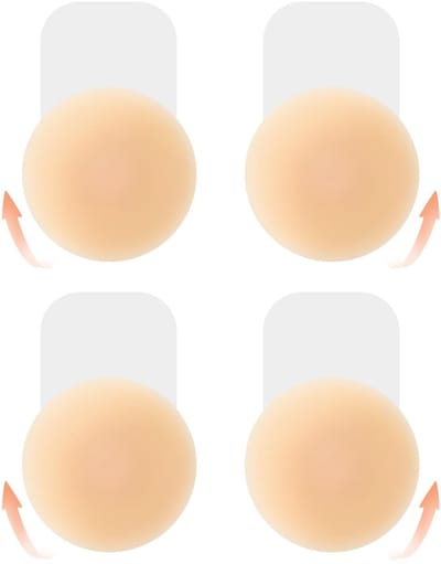 JHUBERS- Tepelpads Herbruikbaar - Siliconen - Onzichtbaar - Zelfklevend - Push-up - Diameter 10 cm - Aangename ervaring - Plakbeha