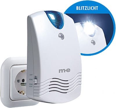 M-E FG-1RX Draadloze BEL / FLITSER voor koppeling aan M-E deurbelzenders of M-E entreemelders - ontvanger 41010
