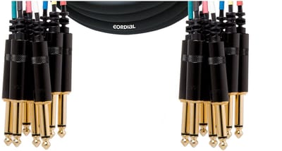 Cordial Intro Multicore jack/jack unsym. 8-voudig, Rean stekker, 5,0m - Analoge multicore kabel