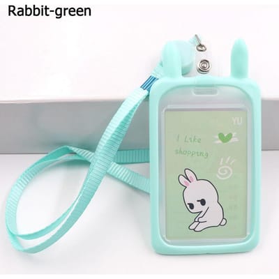 1 porte-cartes de chat de dessin animé, couleur bonbon, étui pour carte d'identité, cordon rétractable, étui pour carte de crédit, étui pour carte bancaire et bus D