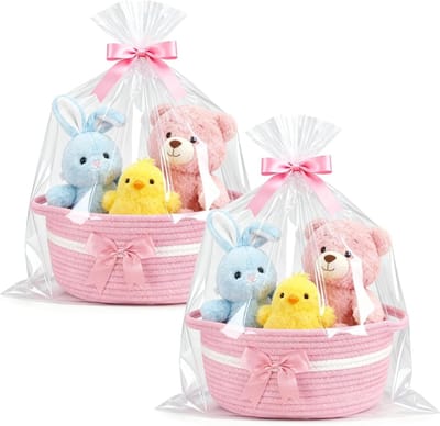 Lege geschenkmand voor diverse gelegenheden zoals Kerst, bruiloften, Valentijnsdag en meer, inclusief wenskaart en decoratie.