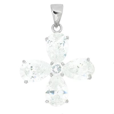 Blinx Jewels Zilveren Hanger Bloem Stenen Zirkonia