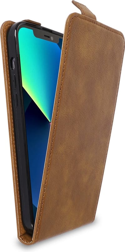 Cadorabo Hoesje geschikt voor Apple iPhone 13 PRO in CACAO BRUIN - Beschermhoes Case Cover in flip-design, gemaakt van glad kunstleder