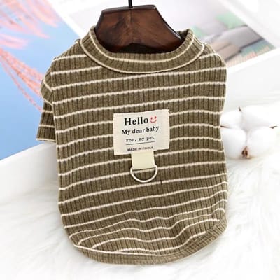 Gilet pour Chien d'Été T-shirt pour Chiot Rayé Vêtements pour Chien Chat Chemise pour Chien Chihuahua Bichon Bouledogue Carlin Vêtements Costume pour Chien Filles S gray