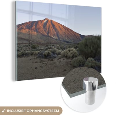 ® Glasschilderij 180x120 cm - Schilderij acrylglas - Het vulkanische landschap in het Nationaal park Teide op Tenerife - Foto op glas - Muurdecoratie woonkamer - Wanddecoratie slaapkamer - Schilderijen