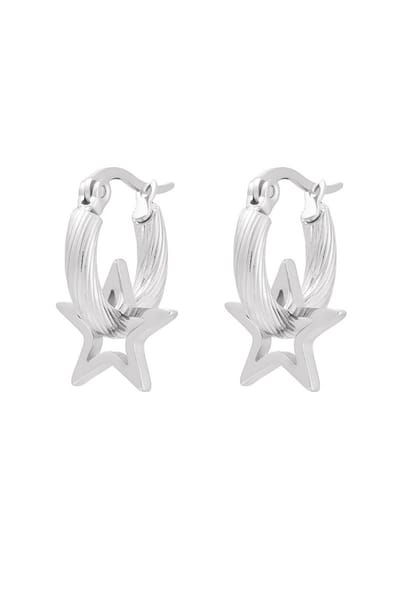 Bijoutheek Oorringen Ster Zilver