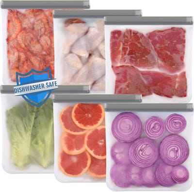 Herbruikbare Zakken - Bewaarzakken - Voedsel Bewaren - 6 Stuks Set - 29.5 cm - Transparant
