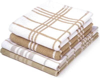 Katoenen Keuken- en Vaatdoeken Set - Multifunctioneel, Zeer Absorberend en Herbruikbaar, 71 x 46 cm, Pack van 4, Beige