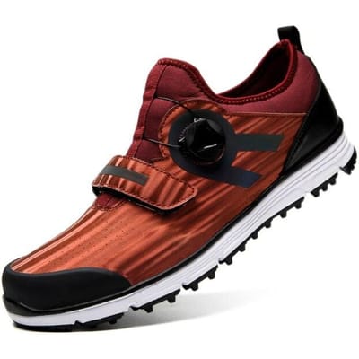 Golfschoenen Heren Waterdicht Ademend Golfschoenen Roterende Knoppen Gesp Slipvast Sportsneakers Outdoor Golf 41 rood