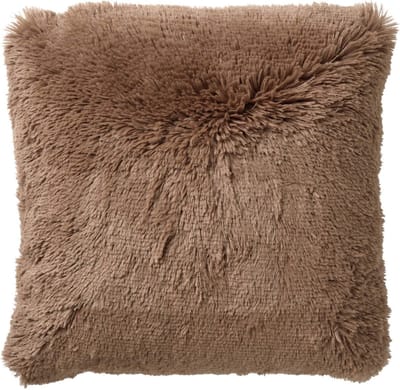 Dutch Decor FLUFFY - kussenhoes 60x60 cm - superzacht - XL kussenhoes - Tobacco Brown - bruin - met rits - zonder binnenkussen