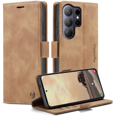 CaseMe Hoesje - Geschikt voor Samsung Galaxy S26 Ultra Hoesje - CaseMe 013 Book Case - Bruin