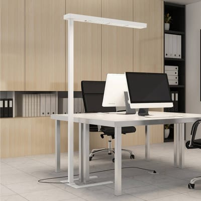 Arcchio LED kantoor vloerlamp Susi, wit, sensor, touchdimmer
