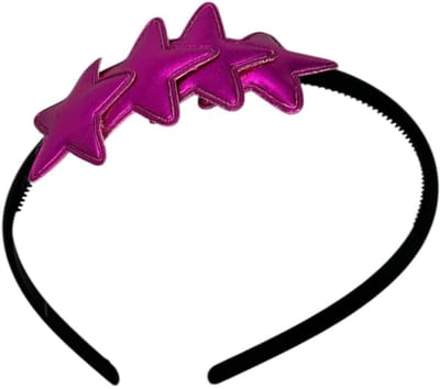 Diadeem met sterretjes - kerstcollectie - glimmend - ster – roze - zwarte diadeem