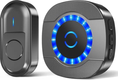 Deurbel waterdicht buiten bereik 300m 55 melodieën 5 volumeniveaus LED-display zwart
