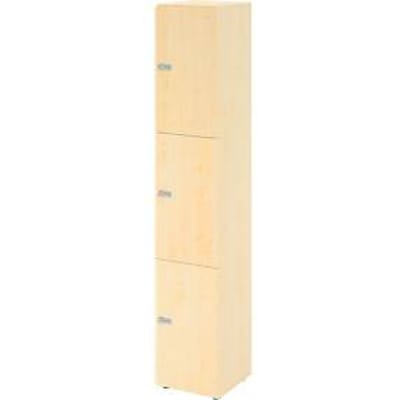 Lockerkast Topas Line, 6 dossierhoogtes, 3 compartimenten, cijferslot, B 400 x D 420 x H 2156 mm, esdoorn/mapulier