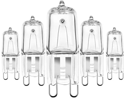 5Pack Dimbare G9 Halogeenlampen 230V 33W Warm Wit 450lm