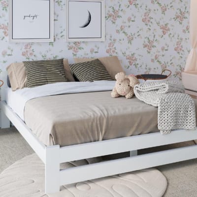 Massief Houten Bed 120x200 cm Grenen Inclusief Lattenbodem - Tweepersoonsbed Scandinavisch Stijl