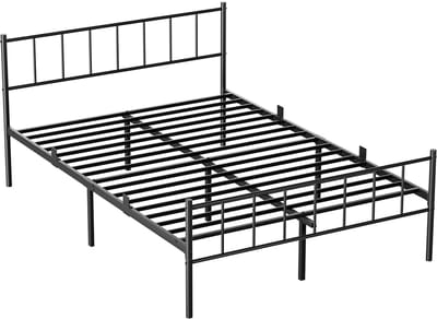 KUTAS heavy duty metalen bedframe - 140 x 190 cm Metalen Bed - met Hoofdeinde - Minimalistisch Bedframe - Stevig - Stil - Anti Slip - Grote Opbergruimte - Tweepersoonsbed - Zwart