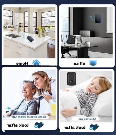 Draadloze Deurbel Set - Woonhuis Bel - Huishoudelijk Gebruik - IP65 Waterdicht - 300 Meter Bereik - Wit