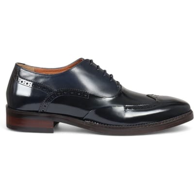 Justin Reess Heren Blauwe Patent Leren Brogue Formele Schoenen - Harry