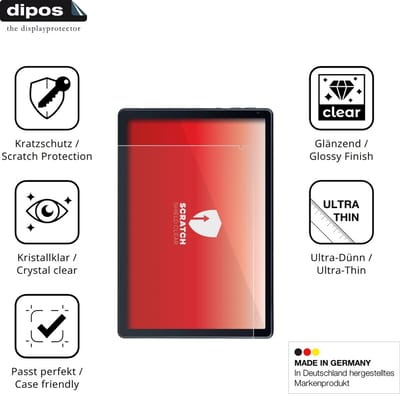 dipos – 2x Beschermfolie geschikt voor MUISOO MUIC10702 10.1 Zoll | Krasbestendige & heldere Screenprotector Ultra-Thin