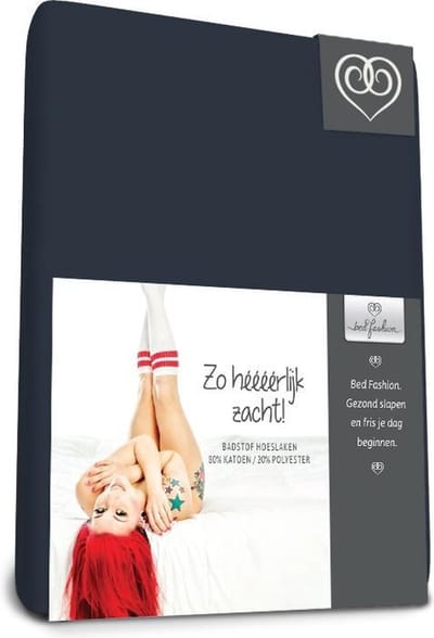 Badstof stretch hoeslaken de luxe 70 x 200 cm marine