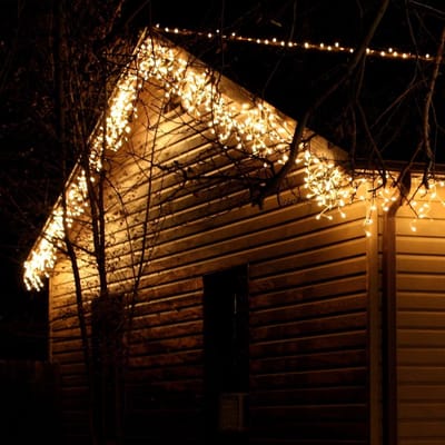 IJspegelverlichting koppelbaar | 3 meter met 114 LEDs – warm wit |wit snoer | rubber, incl. Aansluitsnoer