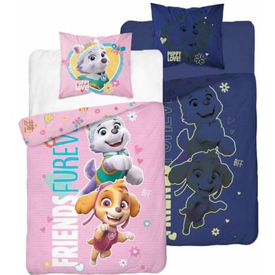 Glow in the dark dekbedovertrek - Paw Patrol - Friends furever - katoen - eenpersoons