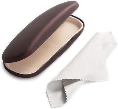 Universele hardcase voor brillen, geschikt voor kleine en middelgrote brillen, bruin, duurzame bescherming en stijl