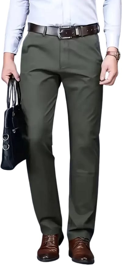 Bovista Pantalon Heren - Chino - Golfbroek - Nette Broek - Elastische Tailleband - Volwassenen - Olijf - 44