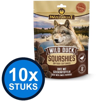 10x Wolfsblut - Squashies Wild Duck - Hondenvoer Droogvoer - 300 g