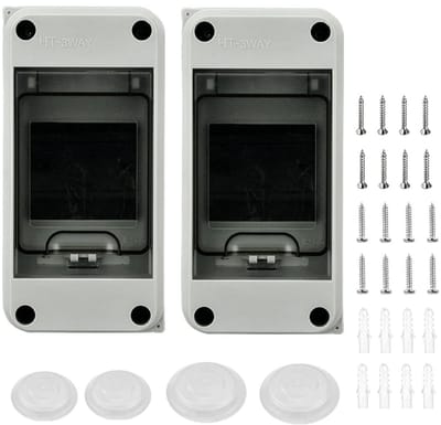 2x Opbouw Zekeringkast IP65 Waterdicht - Verdeelkast voor Buiten, Tuin en Laadpaal