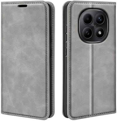 MobyDefend Hoesje - Geschikt voor Xiaomi Redmi Note 15 4G - Luxe Wallet Bookcase (Magnetische Sluiting) - Grijs