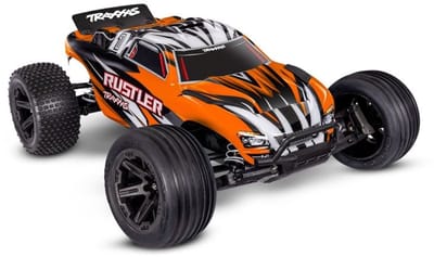 Traxxas Rustler 2wd Brushed incl battery en USB-C charger oranje