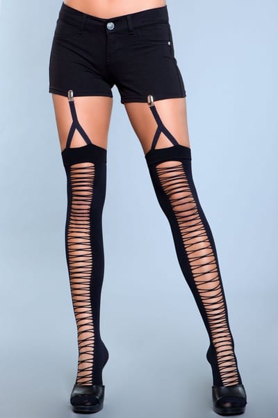 Be Wicked - Illusion Clip - Jarretelkousen met Klipsluiting - Zwart - One Size