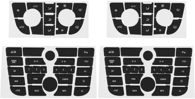 Dailygoods- Radioknop Stickers - 2 Sets - Compatibel met Opel Astra J - Vinyl - Zwart - Reparatie voor Versleten Knoppen - Knopstickers