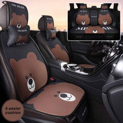 Modèles Quatre Saisons Coussin de Voiture Antidérapant Respirant Lin Dessin Animé Coussin de Siège de Voiture Libre Four-season model