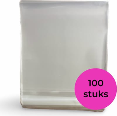 100x Cellofaan Zakjes 15x15 cm - Vierkante Foliezakjes Met Plakstrip - Zelfklevende Zakjes - Uitdeelzakjes - Transparant - 100 Stuks
