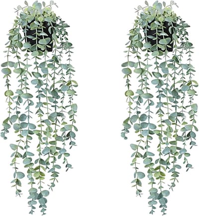 Set van 2 kunstmatige hangplanten in pot - groen faux klimop decor