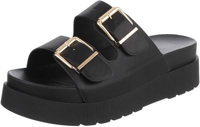 Dames platformsandalen met dubbele gesp Mt:39