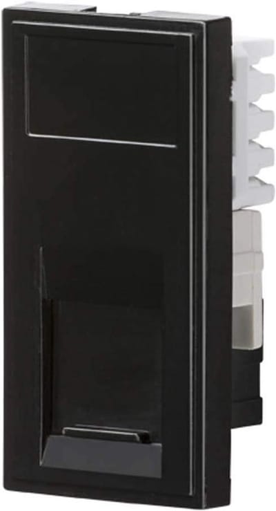 RJ45 Uitlaatmodule - Netwerkstopcontact Module - Netwerk Aansluiten - UTP CAT6 - 25 x 50 mm - Zwart