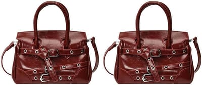Schoudertas voor dames, Y2K, punkstijl, PU-leer, top handvat, draagtas met verstelbare riem voor werk, reizen